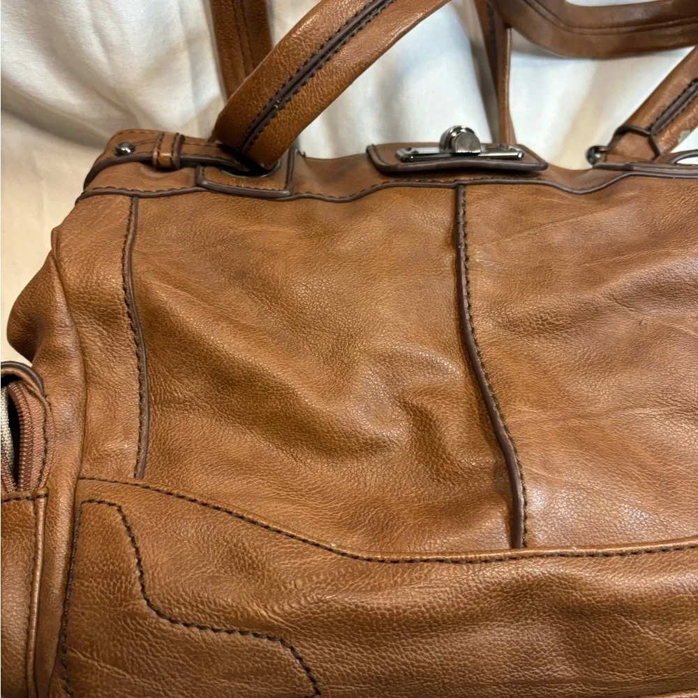 Clark tan satchel purse
